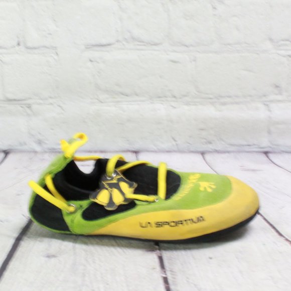LA SPORTIVA Kids StickIt Climbing Green Yellow Shoes Size US 12-13 - Picture 2 of 8